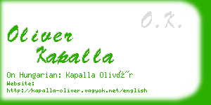 oliver kapalla business card